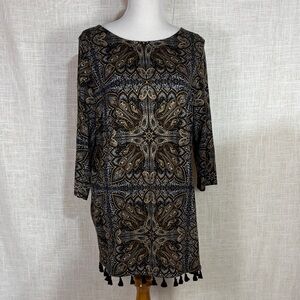 J. Jill paisley tunic with tassel hem